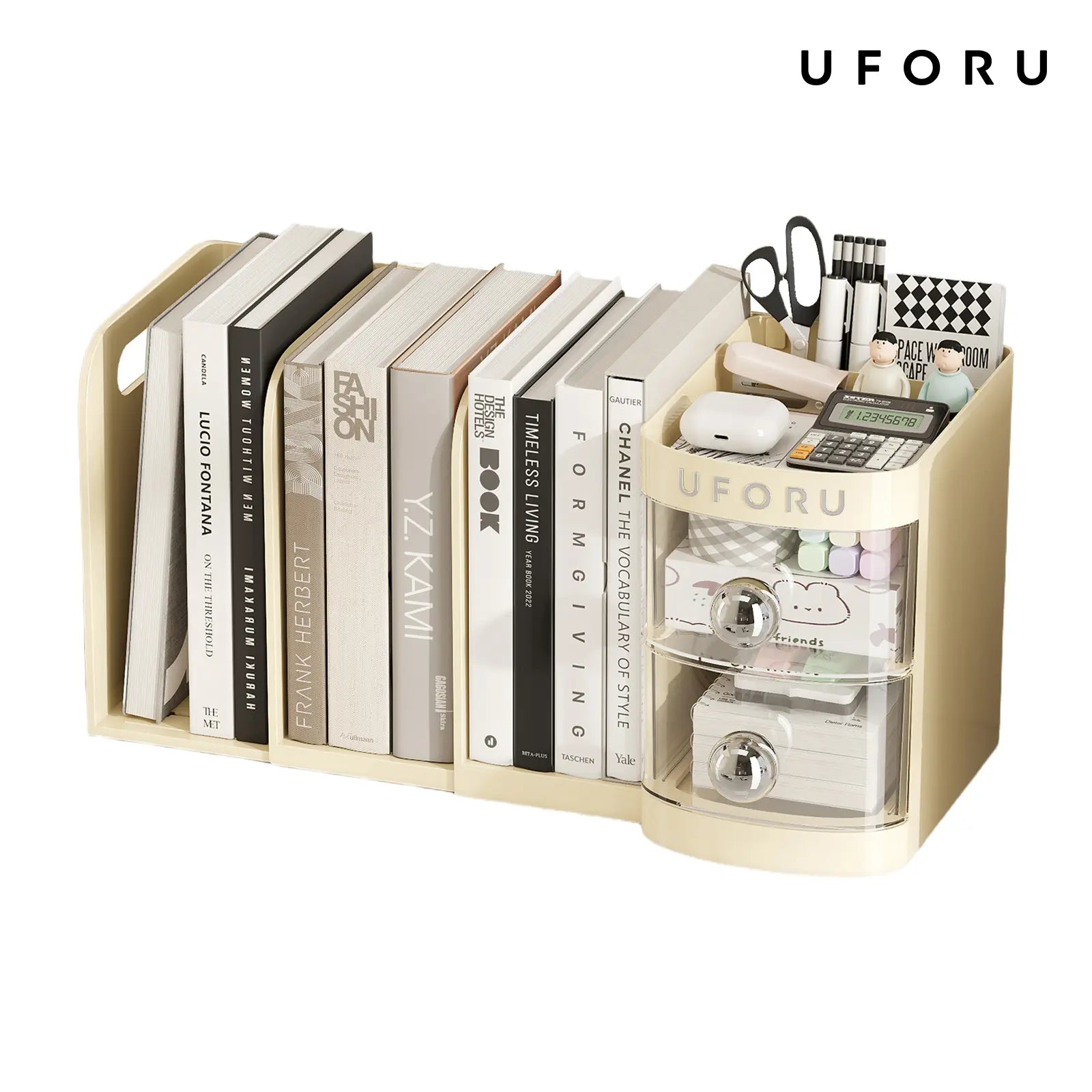 Adjustable Desktop Bookshelf Organizer Box, Ideal Mother's Day Present for Mom, Book Stand & Office File Storage, Student Drawer & Kids Pen Holder with Multiple Compartments