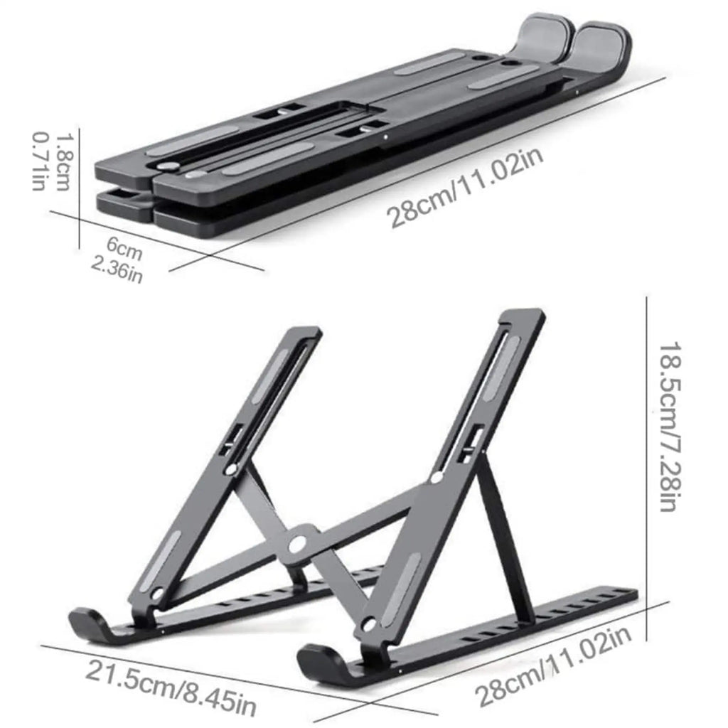 Adjustable Foldable Heat-Dissipating Plastic Laptop Stand, Computer Stand for Laptop, Portable Desktop Laptop Holder Accessory #GLOBAL PICKS